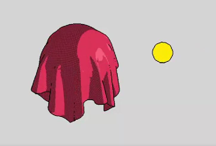 Cloth scene with animated orbiting point light